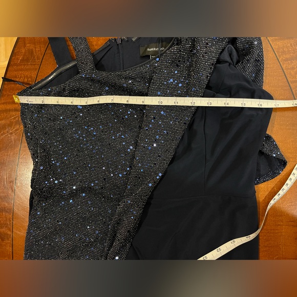 Shimmery evening jumpsuit w/ navy blue & silver overlay. Holiday party. Sz 8 NWT - Picture 14 of 15